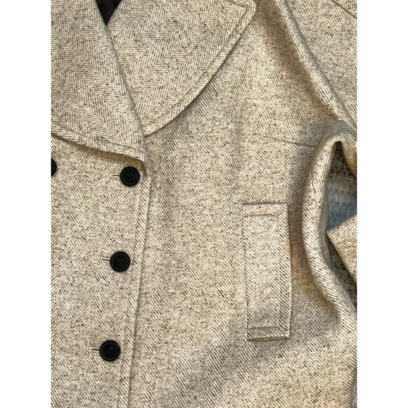 Madewell Womens Plus Oversized-Collar Short Peacoat in Herringbone 2X Old Money - Picture 4 of 8